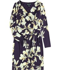 American Living Womens Slim-Fit Wrap Sheath Dress, Purple, 2