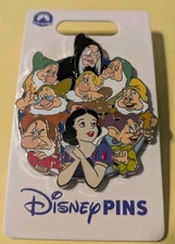 NEW Disney Parks Snow White & The seven Dwarfs Cast Jumbo Pin 