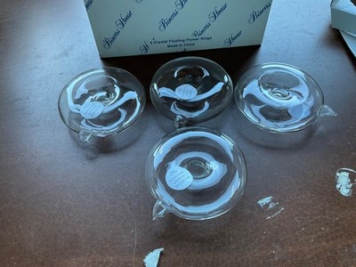 Princess House 4 Crystal Floating Flower Rings #186 Brand New