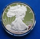 2011-W AMERICAN SILVER EAGLE. PROOF, NO BOX OR COA. ONE OUNCE PURE SILVER.