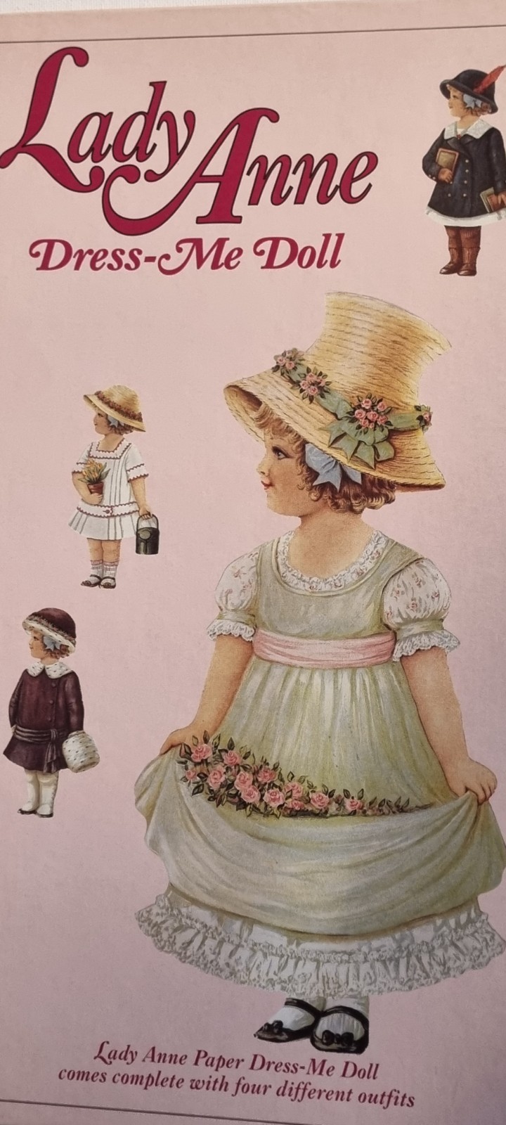 Poupée de collection victorienne Lady Anne rare objet d'art en carton de 40 cm