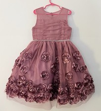 Holiday Party Birthday Girls Rose Petal Party Dress Pink Glitter Size 6X