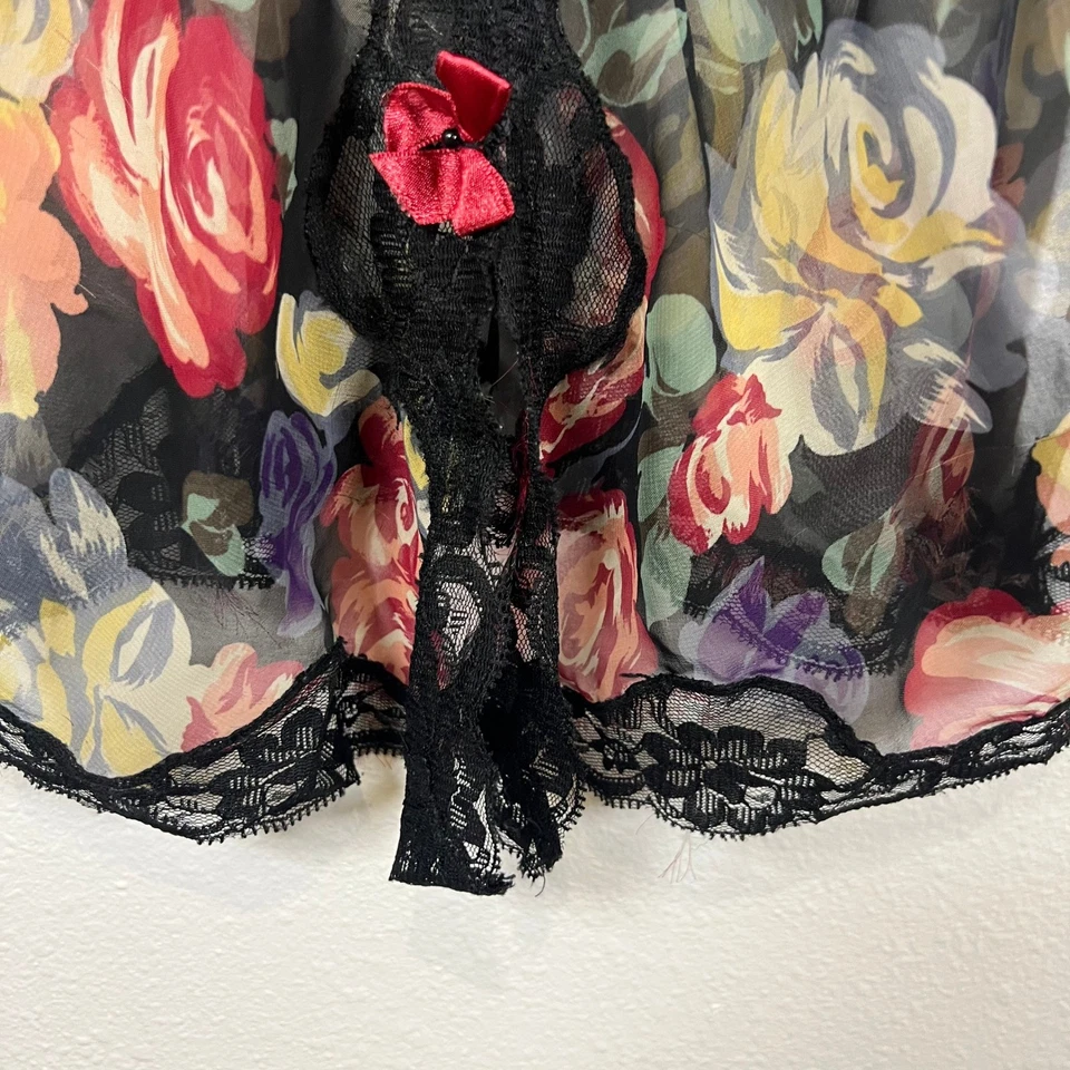 Top Cami Floral Transparente Y2K De Colección Talla S Arcos Caprichosos Recortados Encaje Borde Delicado Foto 3 de 4