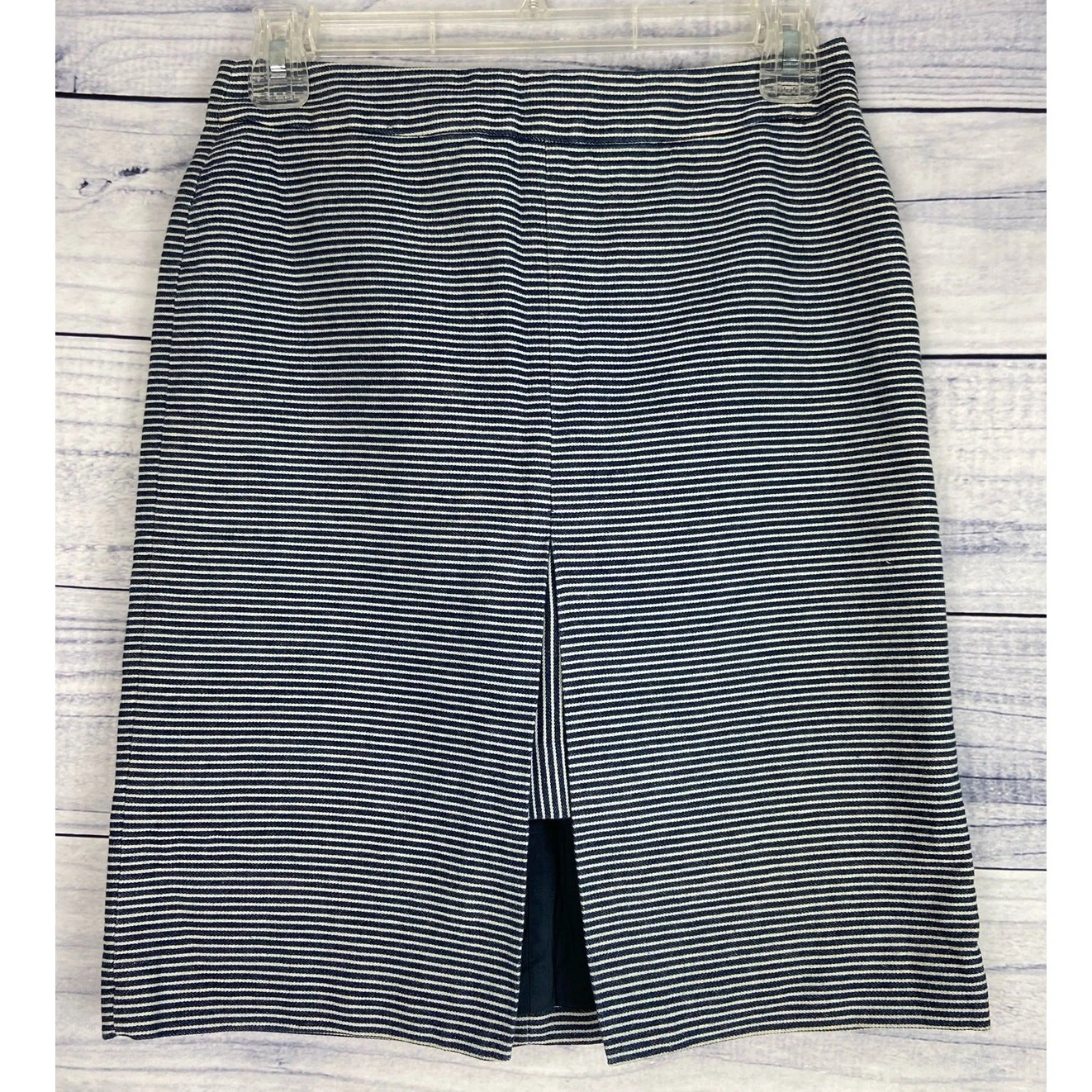 Kate Spade Saturday Railroad Layover Cotton Skirt Womens 0 Blue Zip Lined NWT