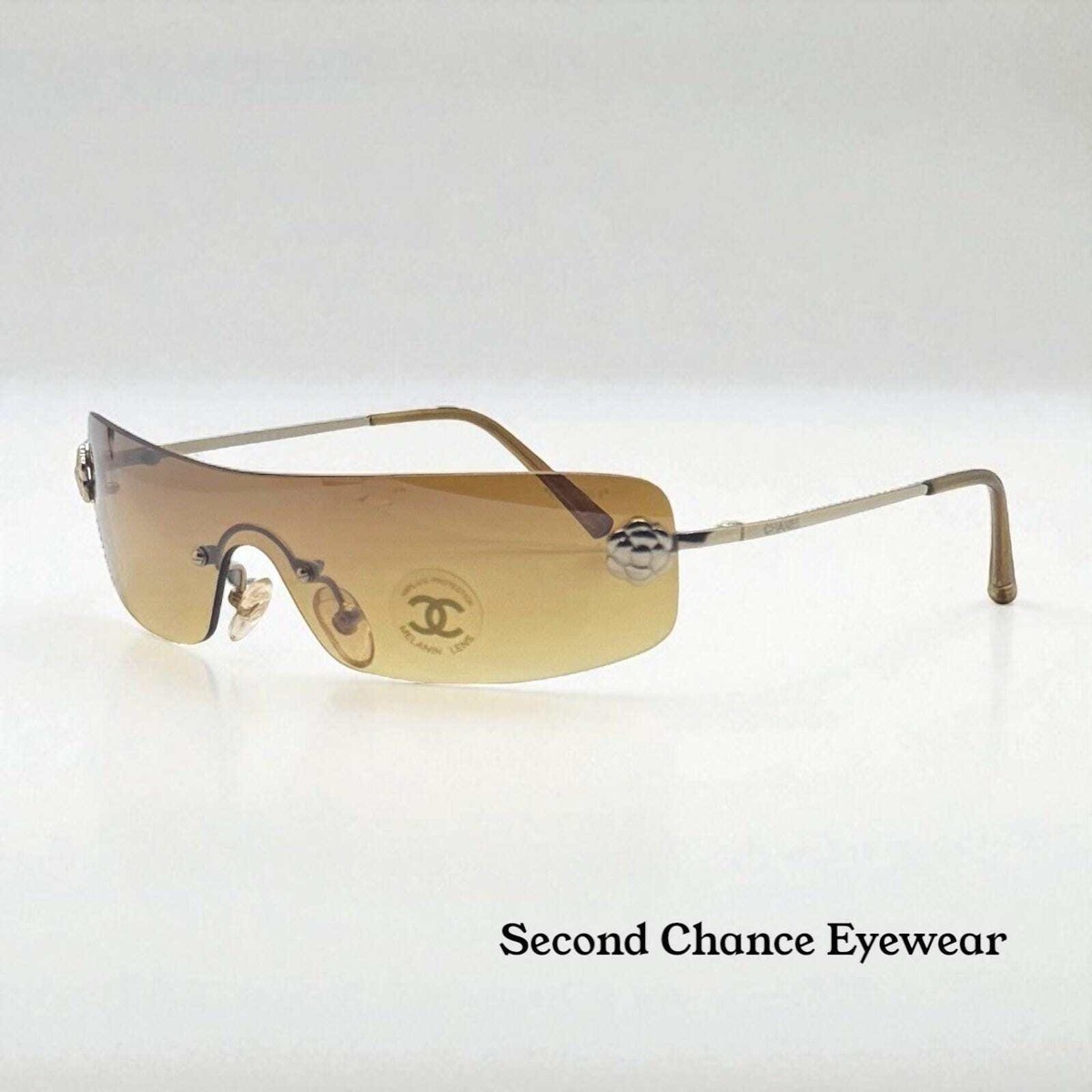 CHANEL 4086 C.125/73 Gold Shield Sunglasses-Rimless/Vintage