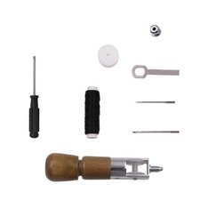 Leather Sewing Awl Stitching Awl Tool DIY Wood Handle with Craft Accessories for