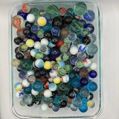 Vintage Glass Marbles / Mixed Lot 5.5 Lbs / Assorted Small Shooters Odd Sizes #7 - Image 1 of 4