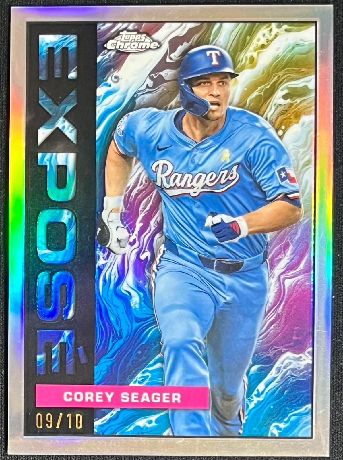 2025 Topps Chrome Corey Seager Expose Rangers Black Refractor #9/10