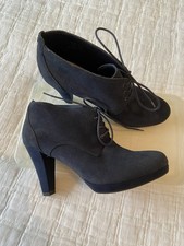 M&S Footglove Wider Fit Black Suede Leather Ankle Boots Size 5.5 New