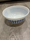Vintage PYREX 403 Blue Polka Dots White Glass Mixing Nesting Bowl 2-1/2 Qt