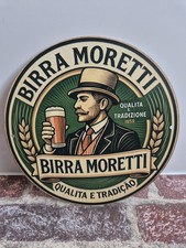 BIRRA MORETTI Italien Bier Beer Schild Alu Deko Bar Werbeschild 20cm Rund Italy