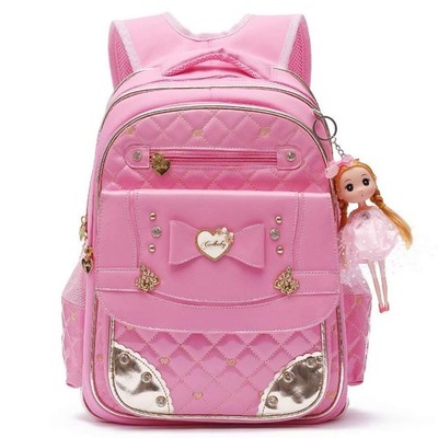 AO ALI VICTORY Backpack for Girls Waterproof Kids Backpacks Large A-pink