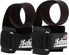 Schiek 1000PLS Lightweight Power Lifting Wrist Straps, Black, Size Small