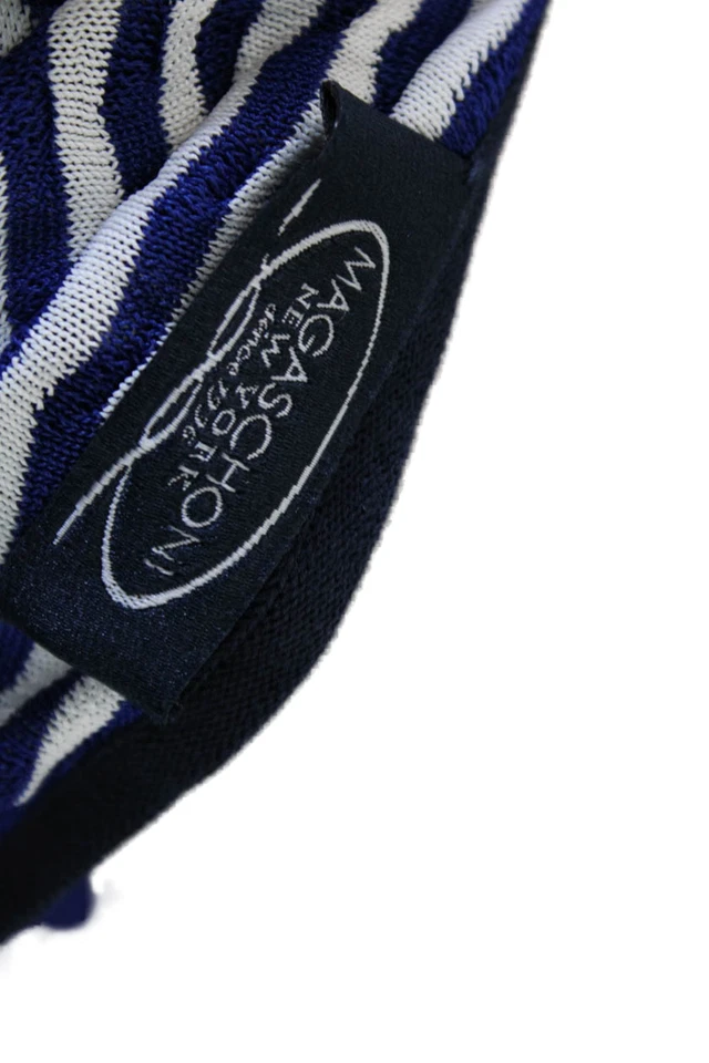 Magaschoni Womens Cotton Ombre Sleeveless Knit Pencil Dress Blue Orange Size M - Image 4 of 4