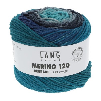 Wolle Kreativ! Lang Yarns - Merino 120 Degrade Fb. 5 blau 50 g