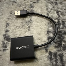 USB-A 3 Male to VGA/SVGA Female DE-15 adapter cable black