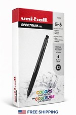 uni-ball Spectrum Gel Pens Black Ink 0.7mm Medium Point 12 Pack 70359
