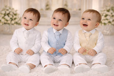  Baby Boys 4 Piece Christening Outfit / Christening Suit Check