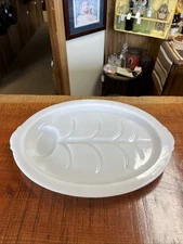 Vintage 1950’s Fire-King White Milk Glass Oval Meat Platter