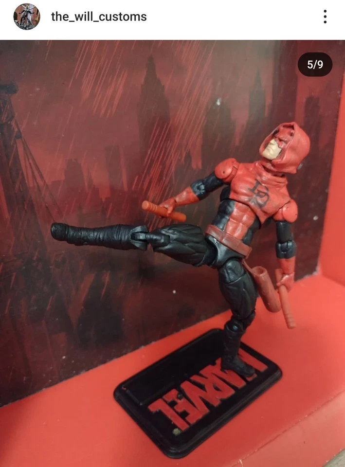 Figura de acción personalizada 3,75" 3 3/4 1:18 escala Daredevil Universo Marvel Foto 3 de 4
