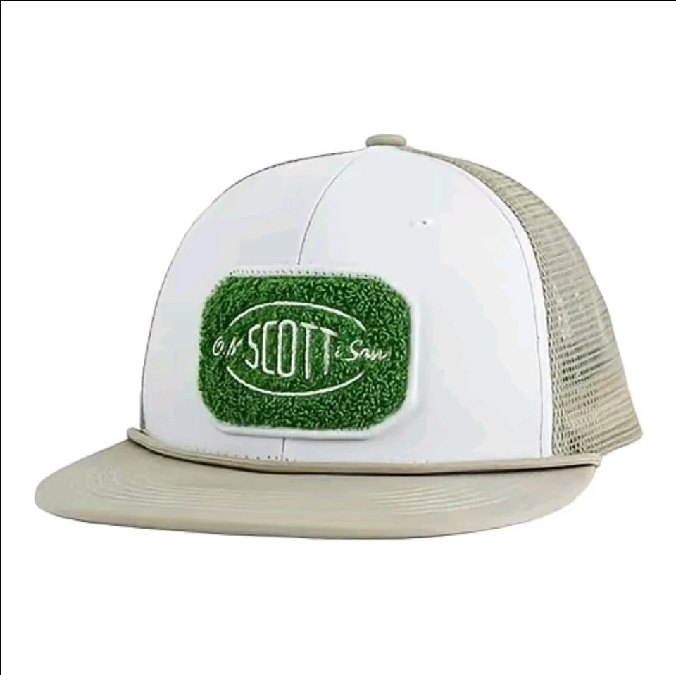 O.M. Scott & Sons Scotts Miracle-Gro Trucker Rope Hat Cap Snapback Beige NEW - Image 2 of 4