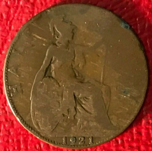 A VINTAGE 1921 GREAT BRITAIN HALF 1/2 PENNY-MAR290