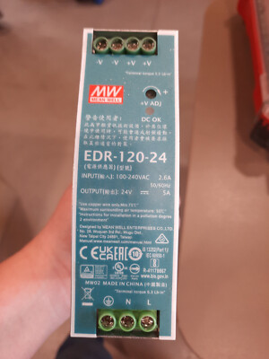 MEAN WELL EDR-120-24 120W 24V 5A Single Output Industrial DIN Rail Power Supply