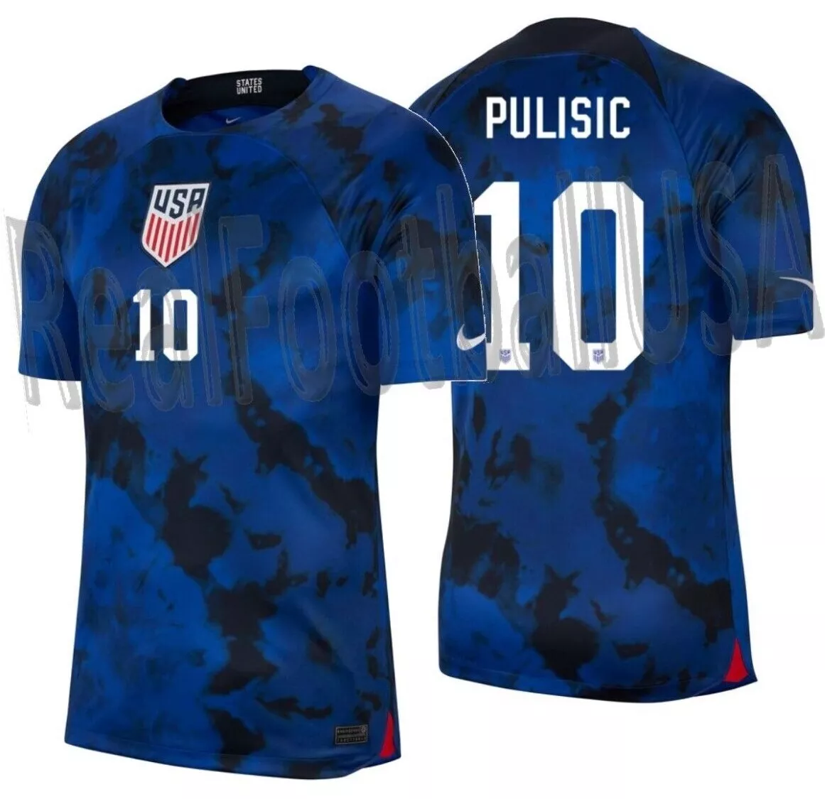 PULISIC #10 USA Away Authentic Jersey World Cup 2022