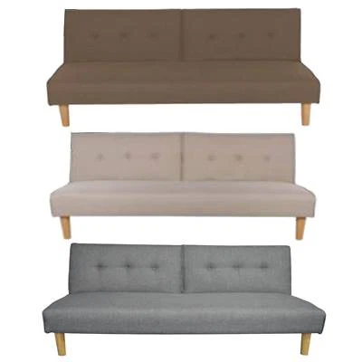 Stylish Scandi 3 Seater Sofa Bed Adjustable Couch Fabric Perth