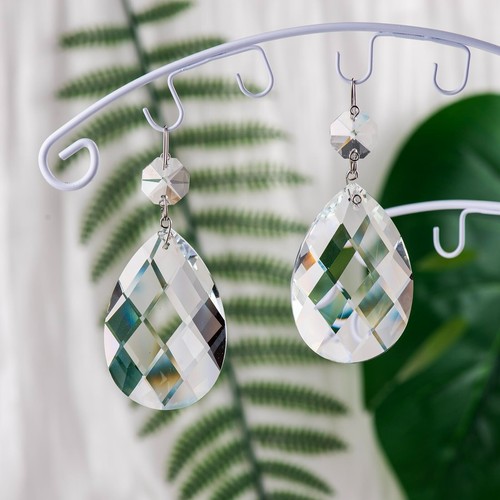 12pcs 2.5" Crystal Almond Shape Pendant, Chandelier Prisms Suncatcher DIY Decor - Picture 25 of 27