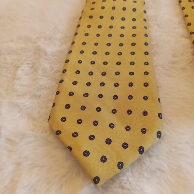 ANDHURST Custom Mens Yellow And Blue Tie Silk 57.5'' X 3'' mens accessories
