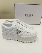 GUESS, LOS ANGELES SNEAKERS, STYLE NAME TESIE, COLOR WHITE 140, WOMEN'S SIZE 5.5