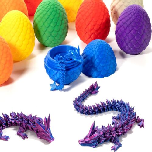 8,5 cm 3D-gedruckter Kristalldrache mit Ei - bewegliches flexibles 3D-gedrucktes Spielzeug - Bild 2 von 7