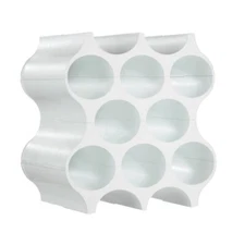 Koziol white plastic mod MCM modular wine rack system 16 bottles