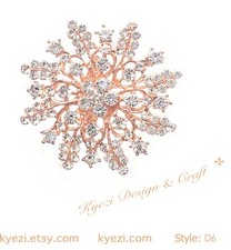 Rose Gold High Quality Crystal Rhinestone Embellishment Brooch Pin DIY STY : D6