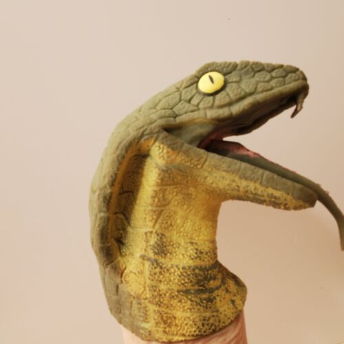 Schylling Snake Hand Puppet Rubber Cobra Realistic Year of the Snake 6" Green