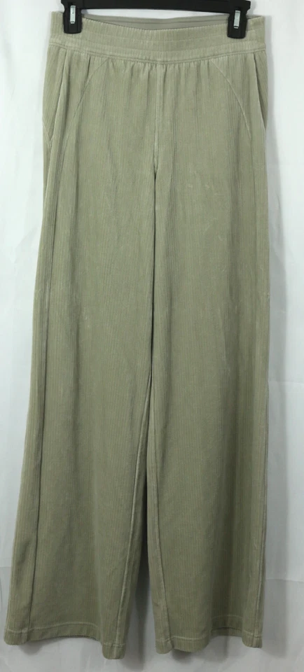 Lululemon Scuba Mid-Rise Wide-Leg Pant Velvet Cord Size 4 Tan Cream LW5FRES - Image 2 of 4
