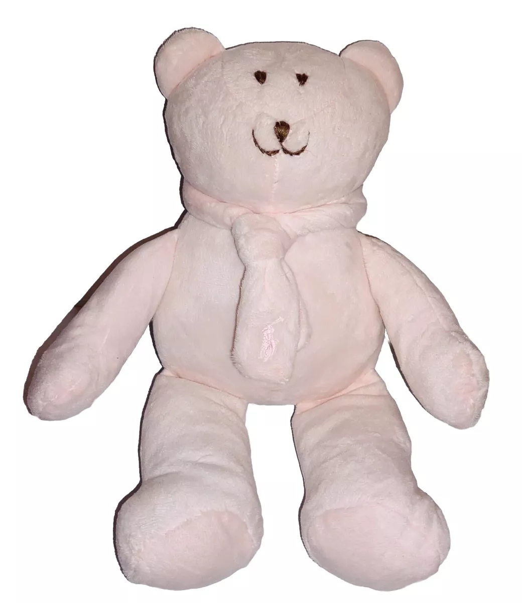 Ralph Lauren TEDDY BEAR Pastel Pink 15in Very Soft Stuffed Plush