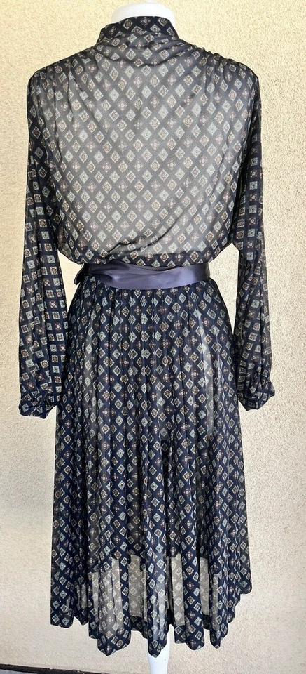 Neiman Marcus Nancy Greer NY size 12 Belted Dress Office Teacher Vintage 70s - Изображение 3 из 4