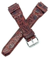 DeBeer 18mm Brown Genuine Crocodile Men's Watch Band