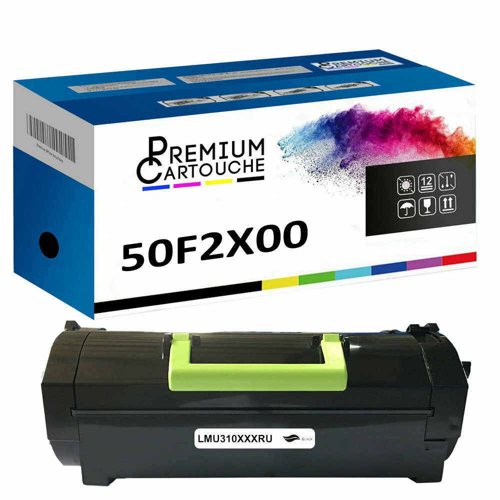 Toner noir compatible Lexmark 50F2X00 contre les textes flous et impressions pâles