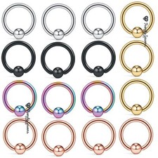1 Pc Stainless Captive Hoop Bead Rings BCR Eyebrow Tragus Nose Nipple Lip Ring 