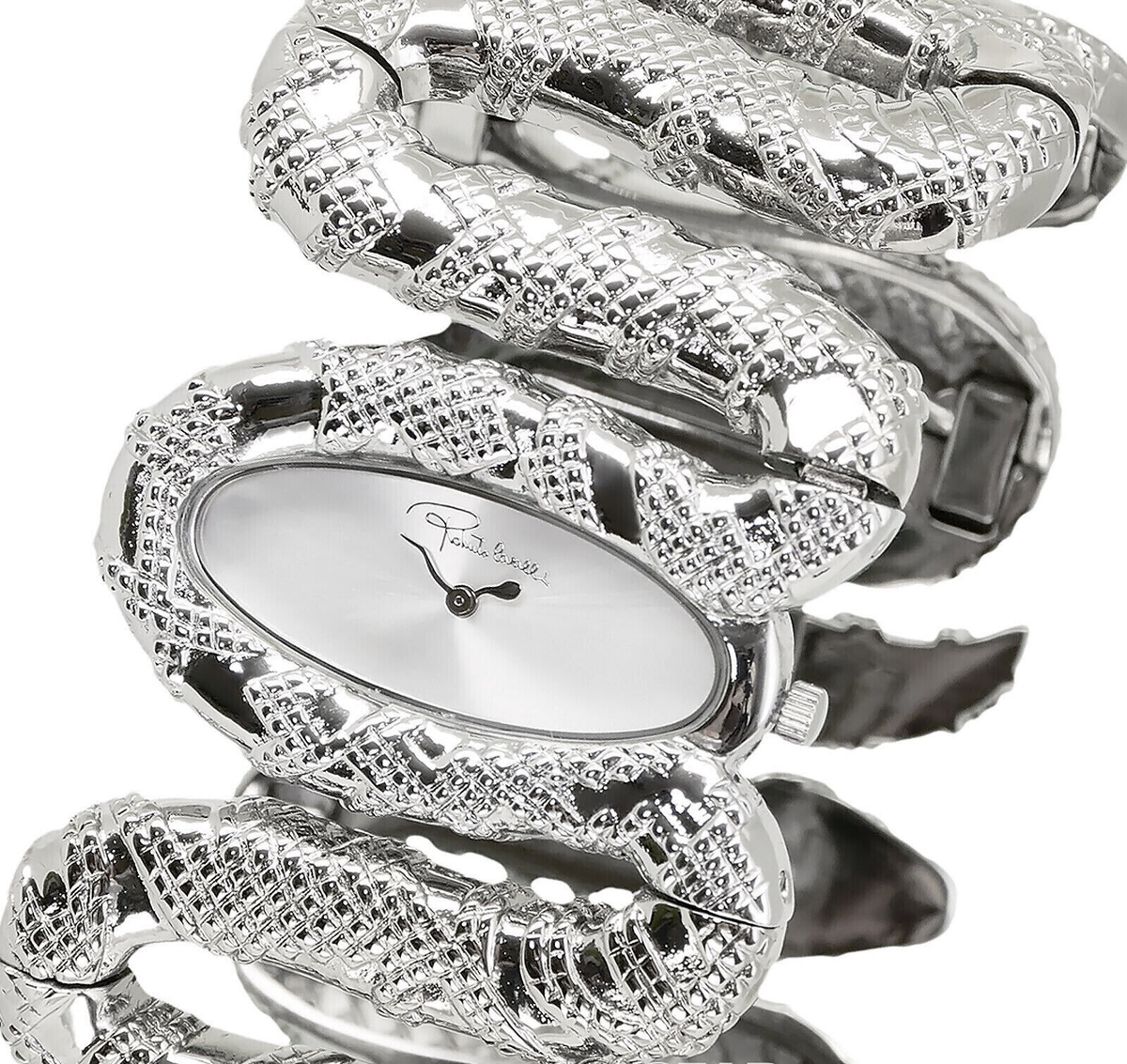Roberto Cavalli R7253195515 Cleopatra Stainless Silver Tone Snake
