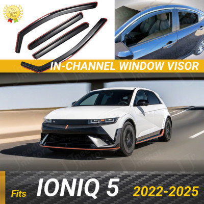 For 2022-2025 Hyundai IONIQ5 In-Channel Window Visor Sun Guards Shade Deflectors