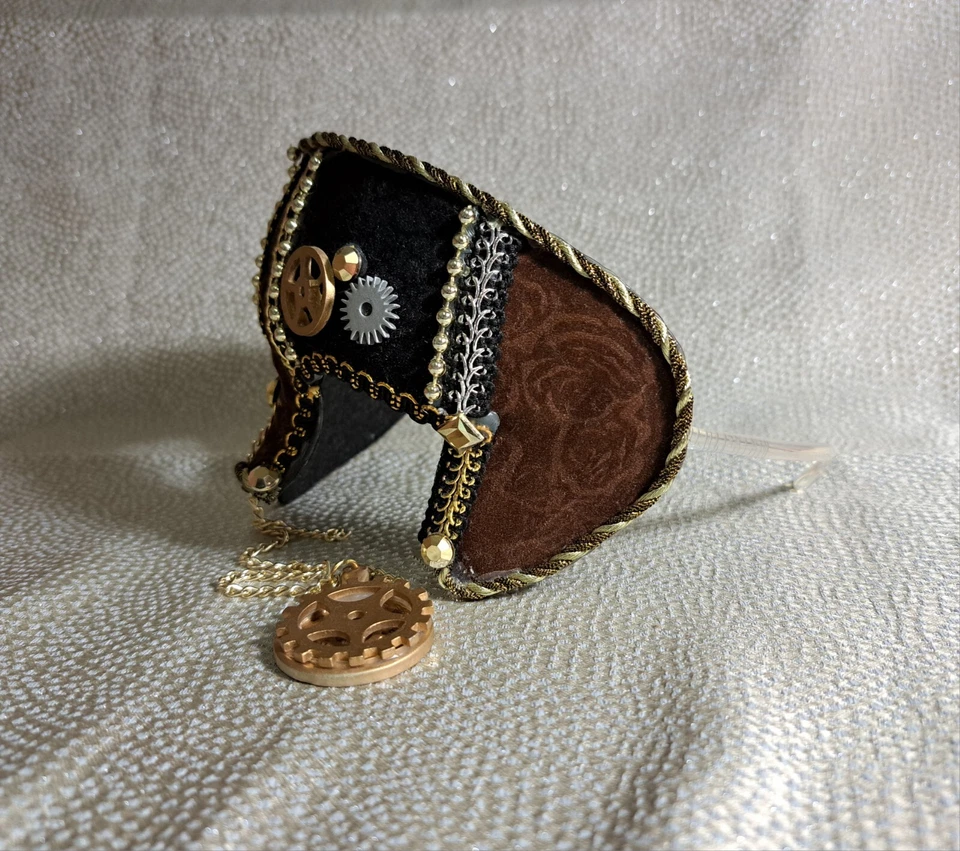 Maya-Lulu Negro Marrón Dorado Media Cara Masguerade Baile Máscara Mardi Gras Fiesta Máscara Foto 4 de 4