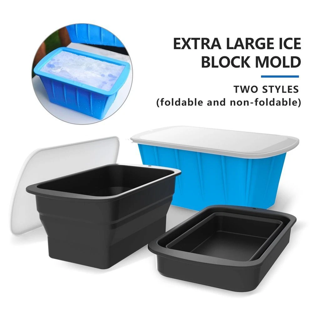 Reusable Ice Block Mold Extra Large Silicone Ice Box Large Ice Grid Mould