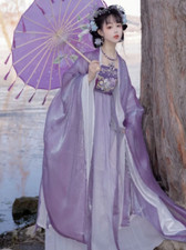 Women Retro Purple Fairy Chinese Style Traditional Hanfu Cosplay Princess Dress