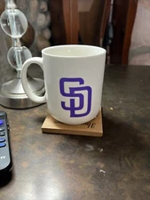 San Diego Padres Coffee Mug White And Purple Dowan Branded 