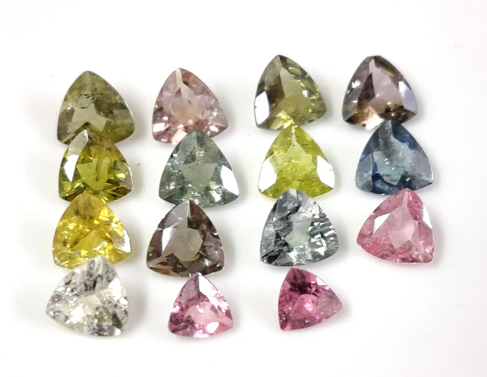 Natural AAA Multi Tourmaline 4-5 mm Trillion Cut Gemstone 15 Pcs Lot 5 Cts - Image 4 of 4
