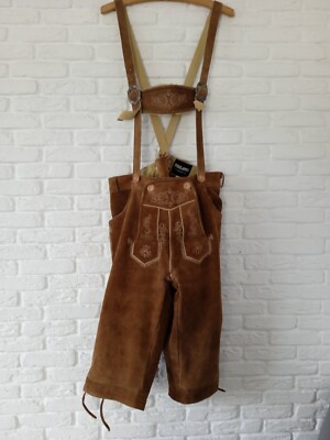 PAULANO VINTAGE OKTOBERFEST DIRNDL TYROL LEATHER BROWN MENS PANTS